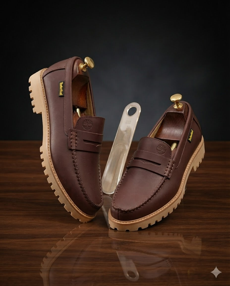 Mocassins Premium Élégants – Vert & Marron