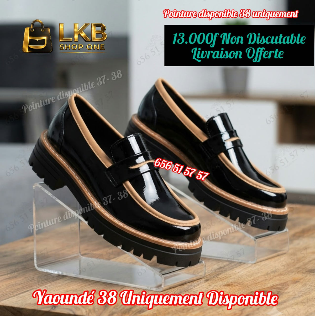 Mocassins Élégants Premium – Noir & Vert Cyan