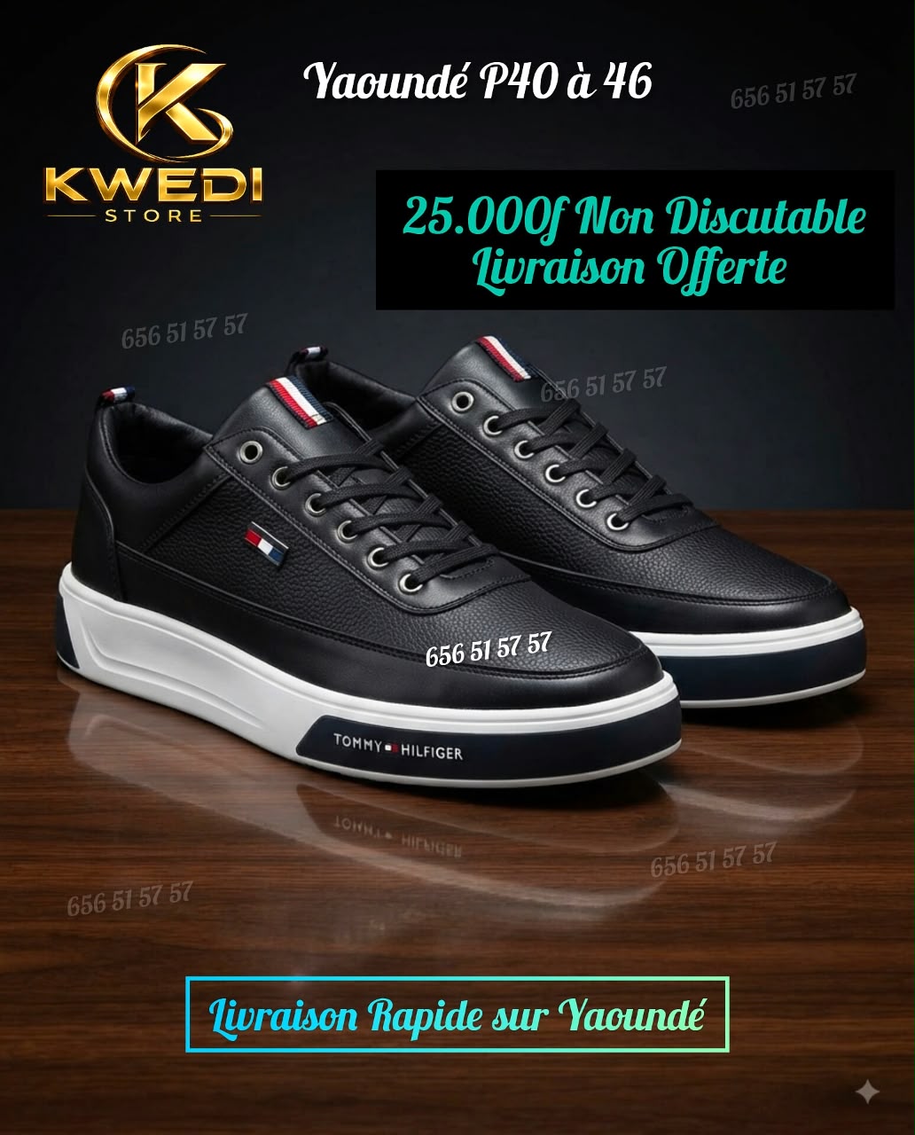 Sneakers Élégantes Premium – Noir, Blanc & Marron