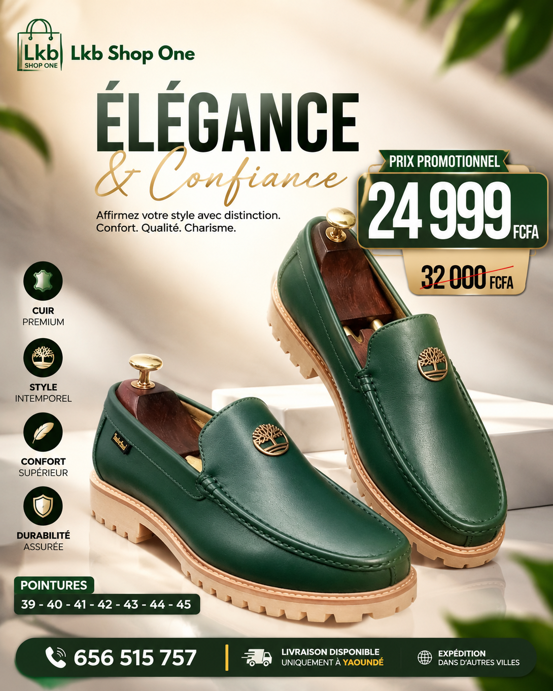 Mocassins Premium Élégants – Vert & Marron