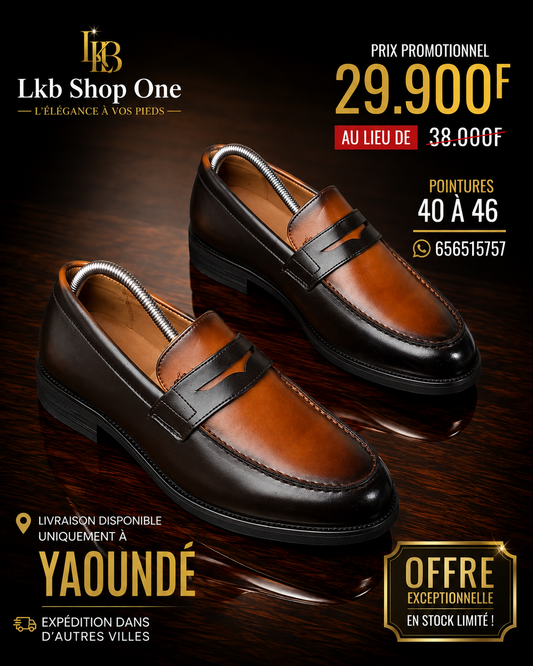 Mocassins Cuir & Daim Bicolore – Noir
