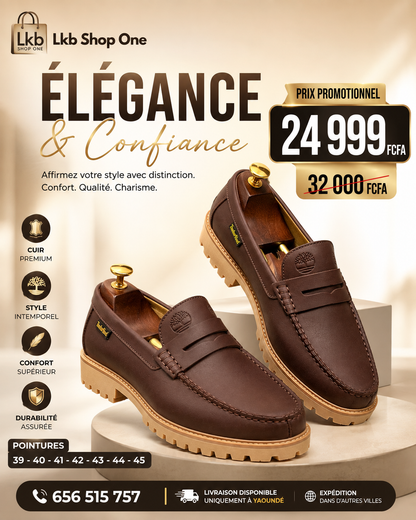Mocassins Premium Élégants – Vert & Marron