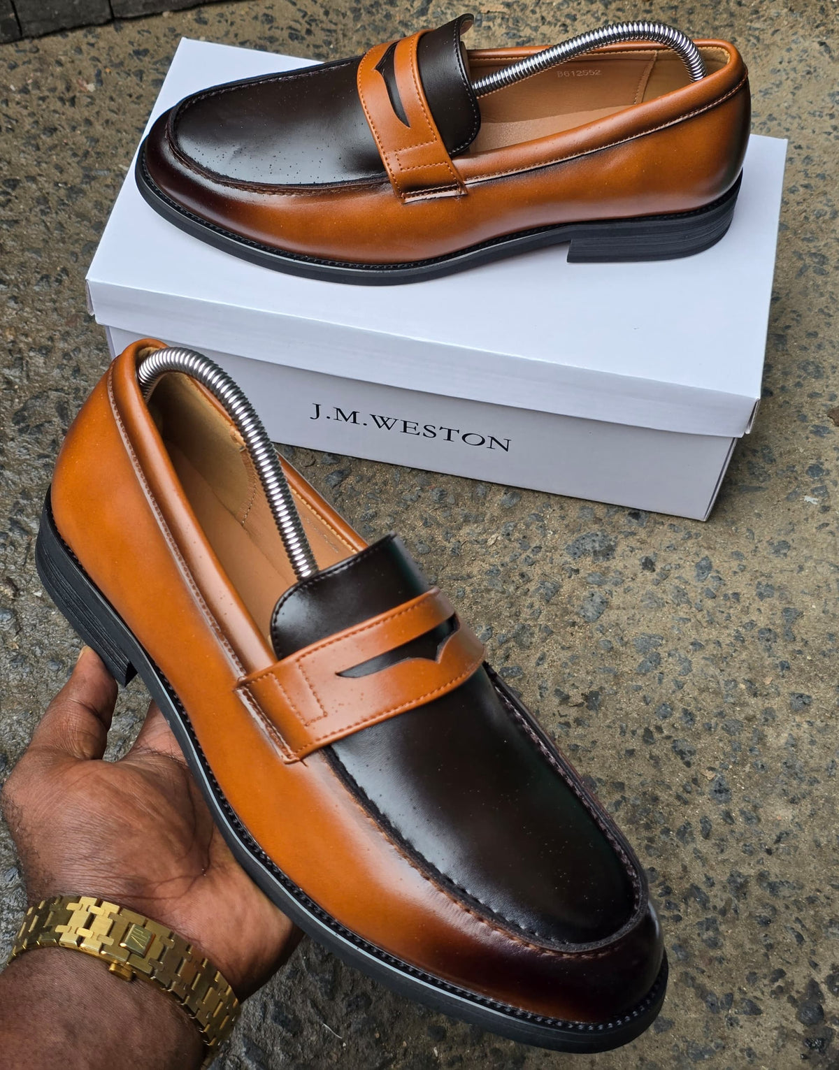 Mocassins Cuir & Daim Bicolore – Noir