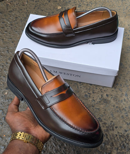 Mocassins Cuir & Daim Bicolore – Noir